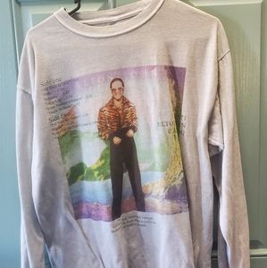 Buckle Elton John Graphic Long Sleeve Tee in Light Gray with Multicolor Print